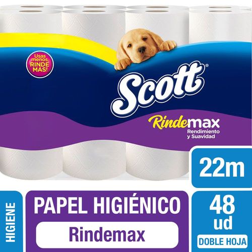 Scott Papel Higiénico Rindemax Doble Hoja 22 m 48 un