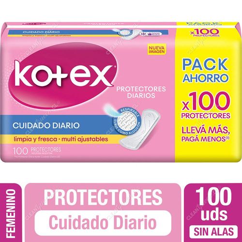 Kotex Protector Diario Higiénico 100 un