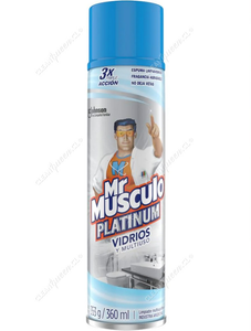 Mr. Músculo Limpiador Vidrios y Multiuso Platinum Aerosol 360 cc
