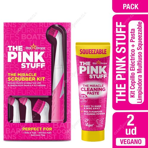 Pack Pasta Limpiadora Multiuso Squeezable The Pink Stuff 300 g + Cepillo Eléctrico The Pink Stuff Kit