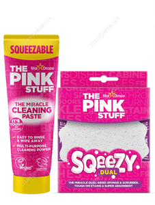 Pack Pasta Limpiadora Multiuso Squeezable The Pink Stuff 300 g + Esponja Dual Sqeezy The Pink Stuff 1 un