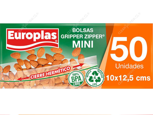 Europlas Bolsas Herméticas Gripper Zipper Mini 50 un