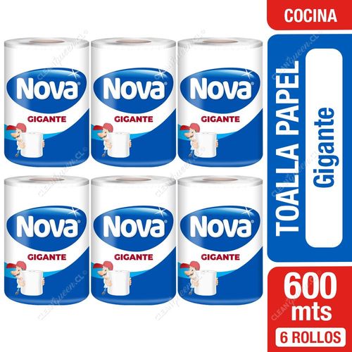 Nova Toalla Papel Gigante Doble Hoja 100 m 6 un