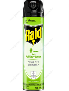 Raid Insecticida Mata Polillas y Larvas 390 cc