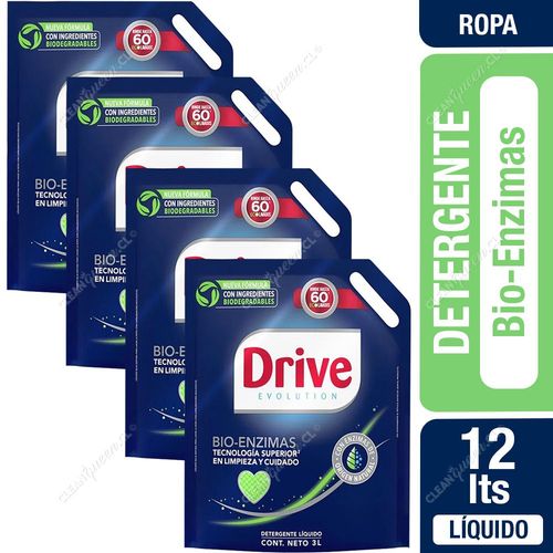 Detergente Líquido Drive Bioenzimas Recarga 4 x 3 L