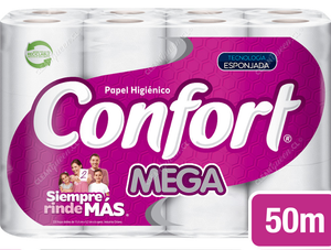 Confort Papel Higiénico Mega Doble Hoja 50 m 40 un