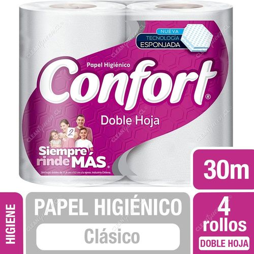 Confort Papel Higiénico Doble Hoja 30 m 4 un