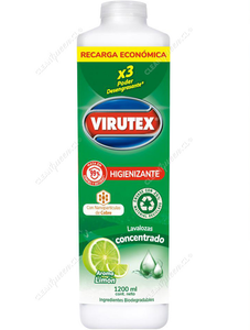Virutex Lavaloza Higienizante Limón Recarga 1200 ml