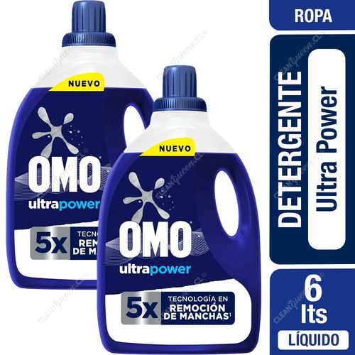 Detergente Líquido Omo Matic Ultra Power Botella 2 x 3 L