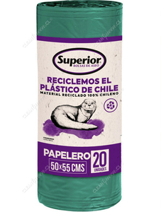 Superior Bolsas de Basura Ecológicas Papelero 50 x 55 cm 20 un