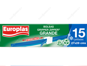 Europlas Bolsas Herméticas Gripper Zipper Grandes 15 un