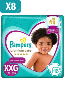 Pampers Pañales Premium Care Talla XXG 128 un