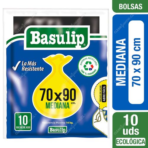 Basulip Bolsas Basura Mediana 70 x 90 cm 10 un