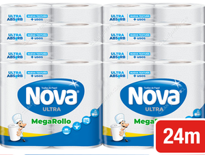Nova Toalla de Papel Ultra Mega Rollo 24 m 8 x 2 un