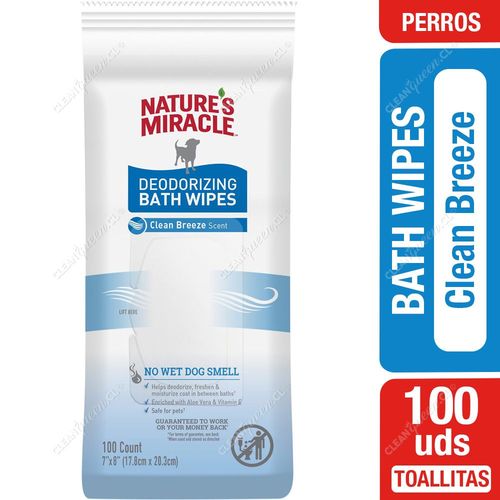 Nature's Miracle Toallitas Húmedas para Perro Clean Breeze 100 un