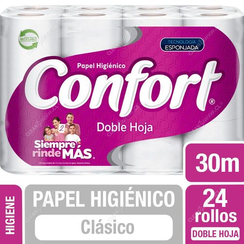 Confort Papel Higiénico Doble Hoja 30 m 24 un
