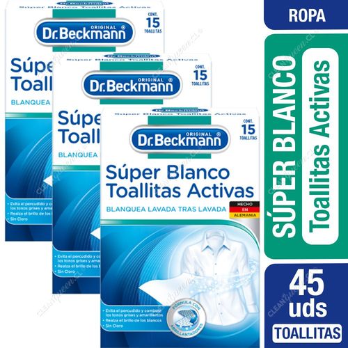 Dr. Beckmann Toallitas Activas Súper Blanco 3 x 15 un