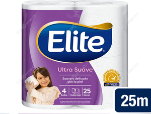 Elite Papel Higiénico Ultra Doble Hoja 25 m 4 un