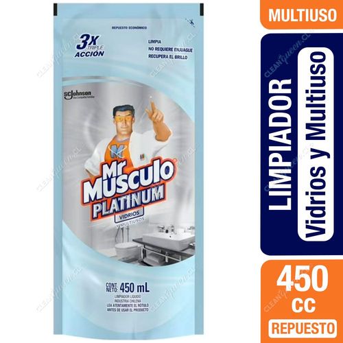 Mr. Músculo Limpiador Vidrios y Multiuso Repuesto 450 cc
