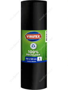 Virutex Bolsas de Basura Ecológicas Carga Pesada 110 x 120 cm 5 un