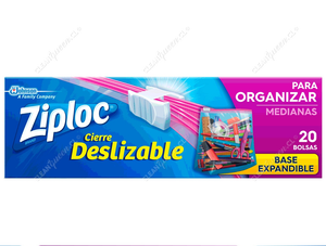 Ziploc Bolsas Multiuso para Organizar Cierre Deslizable Medianas 20 un