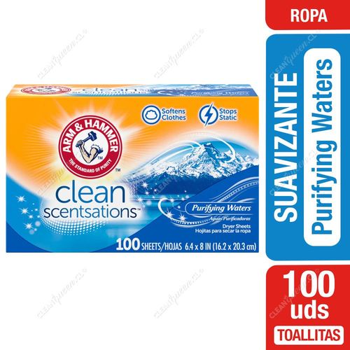 Hammer Toallitas Suavizantes Anti-Estática Arm & Purifying Waters 100 un