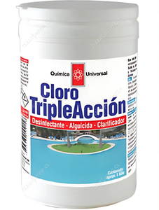 Química Universal Cloro Piscina Triple Acción Tabletas 1 kg
