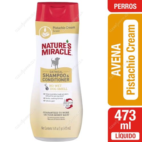 Shampoo y Acondicionador para Perro Nature’s Miracle de Avena Aroma Pistacho 473 ml