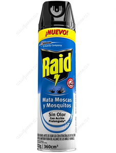Raid Insecticida Mata Mosquitos, Moscas y Zancudos Sin Olor 360 cc