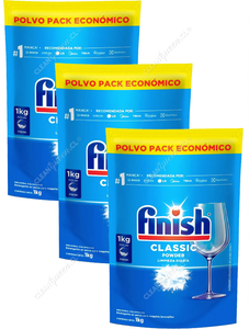 Finish Detergente Lavavajillas Polvo Pack Económico 3 x 1 kg