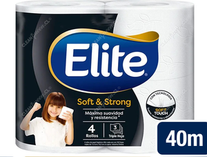Elite Papel Higiénico Soft & Strong Triple Hoja 40 m 4 un