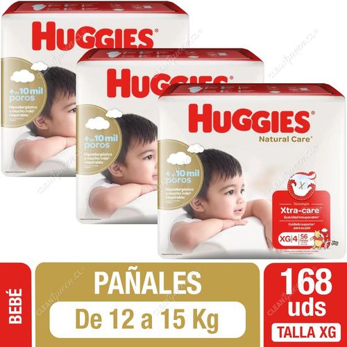 Huggies Pañales Natural Care Talla XG 168 un