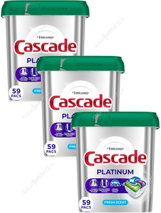 Cascade Detergente Lavavajillas Cápsulas Platinum Fresh 3 x 59 un