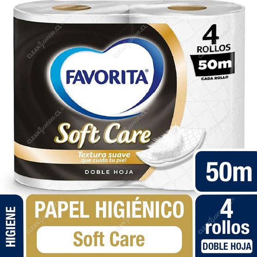 Favorita Papel Higiénico Soft Care Doble Hoja 50 m 4 un