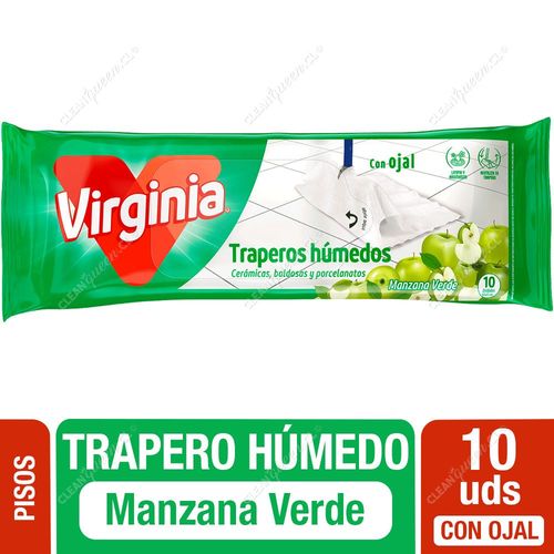 Virginia Trapero Húmedo Multiuso con Ojal Manzana Verde 10 un