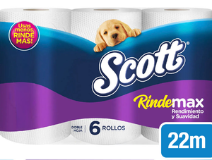 Scott Papel Higiénico Rindemax Doble Hoja 22 m 6 un
