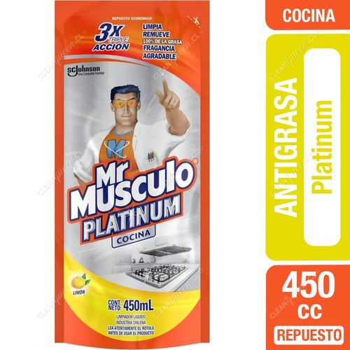 Mr. Músculo Limpiador Antigrasa Cocina Platinum Repuesto 450 ml