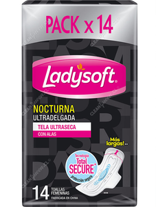 Ladysoft Toalla Higiénica Nocturna Ultradelgada Ultraseca 14 un