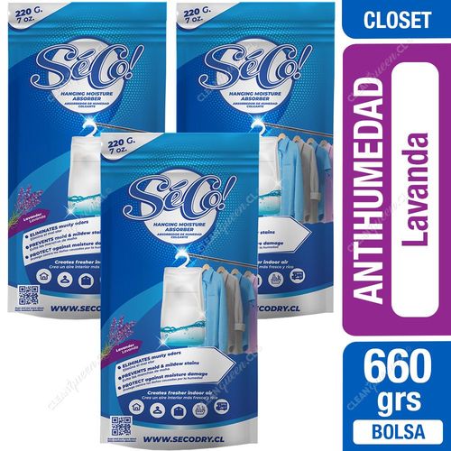 Séco Colgador Antihumedad Lavanda 3 x 220 g