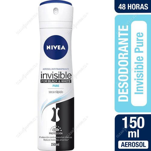 Nivea Desodorante Aerosol Mujer Black & White Invisible Pure 150 ml