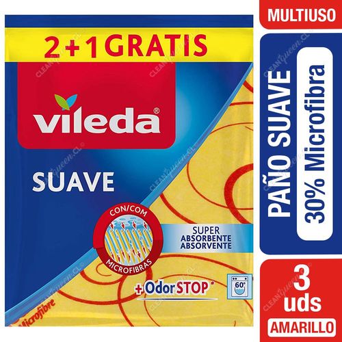 Vileda Paño Multiuso Suave 30% Microfibra 3 un