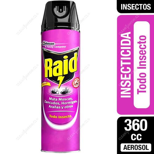 Raid Insecticida Mata Hormigas, Moscas, Zancudos, Todo Insecto 360 cc