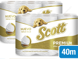 Scott Papel Higiénico Premium Triple Hoja 40 m 24 un