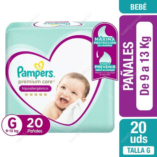 Pampers Pañales Premium Care Talla g 20 un