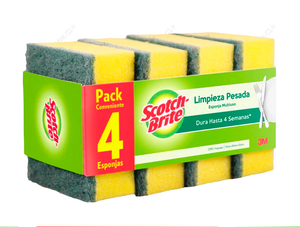 Scotch-Brite Esponja Lisa Limpieza Pesada 4 un