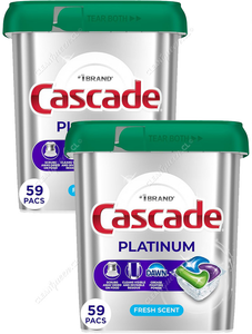 Cascade Detergente Lavavajillas Cápsulas Platinum Fresh 2 x 59 un