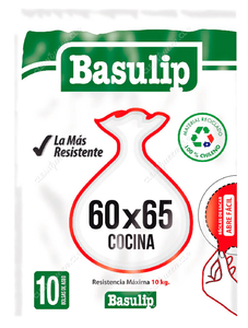 Basulip Bolsas Basura Cocina 60 x 65 cm 10 un