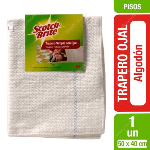 Scotch-Brite Trapero Algodón Super Absorbente Doble con Ojal 50 x 40 cm