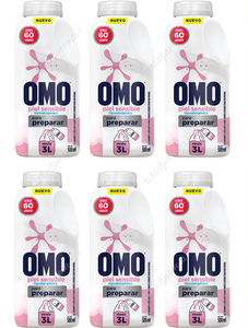 Omo Detergente Líquido Piel Sensible Diluible 6 x 500 ml