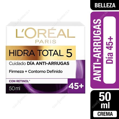 L'Oréal Crema Facial Día Anti-Arrugas +45 Hidra Total 50 ml